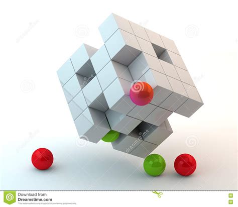 White Cubes And Spheres Stock Illustration Illustration Of Sphere