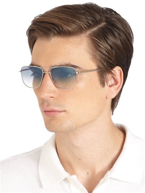 Oliver Peoples Shaefer Metal Sunglasses In Metallic For Men Lyst