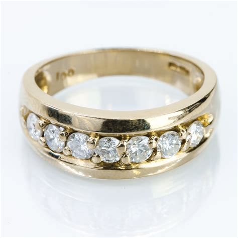 14k Yellow Gold Mens Diamond Wedding Band Anniversary Ring Aandv Pawn
