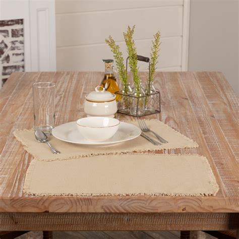 Home brilliant placemats set of 4 heat resistant dining table place mats for kitchen table, 13 x 19 inches, teal. Burlap Natural Farmhouse Placemat Set of 6 Dining Kitchen ...