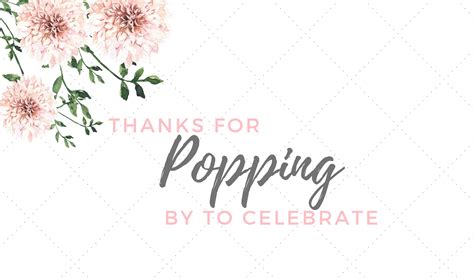 Thanks For Popping By To Celebrate Floral Cake Pop Tag For Etsy
