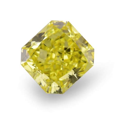 058 Carat Fancy Intense Yellow Diamond Radiant Shape Si1 Clarity