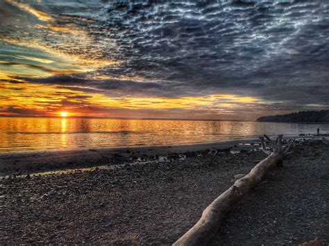 Sunset At White Rock Beach Vancouver City Natural Landmarks British