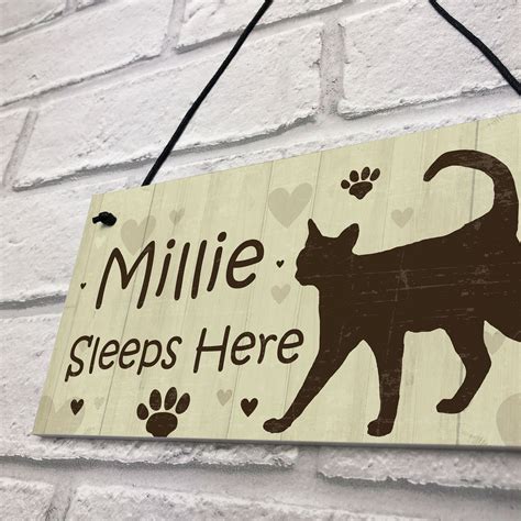 Cat Signs For Home Personalised Cat House Sign Door Plaque Pet Animal