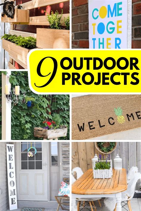 Several Different Pictures With The Words Outdoor Projects Written In