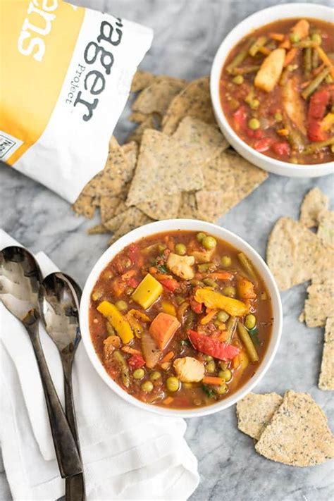Vegetarian and vegan modifications included. Simple Frozen Vegetable Soup (Vegan, Whole30) | Bites of Wellness