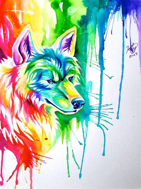 Rainbow Wolf Commission By Lucky978 On Deviantart