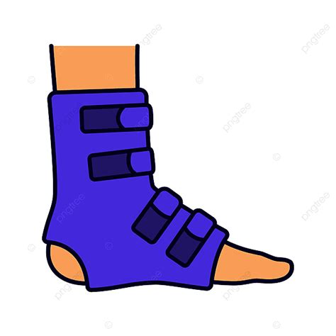 Foot Ankle Brace Color Icon Ankle Rehabilitation Pain Png And Vector