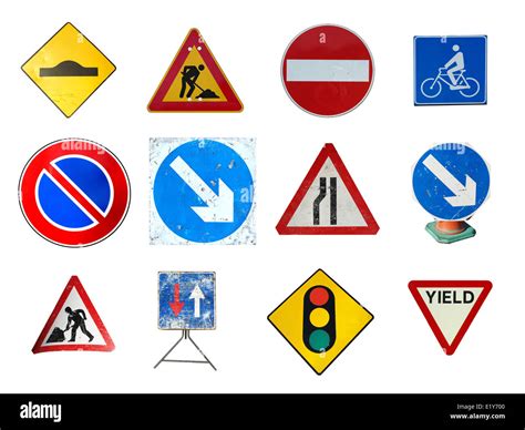 Range Of Traffic Signs Stock Photo Alamy
