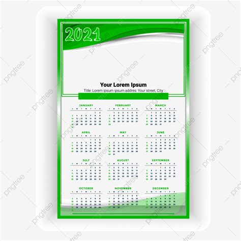 2021 Calendar Yearly Simple Style Template Download On Pngtree