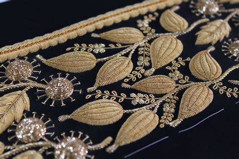 hawthorne and heaney and goldwork by the london embroidery school bespoke embroidery gold work