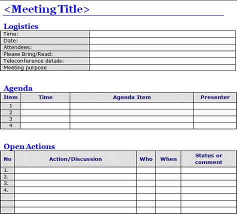 They are a great way to save time in excel because they perform a huge amount of formatting automatically. 6 Meeting Minutes Templates - Excel PDF Formats