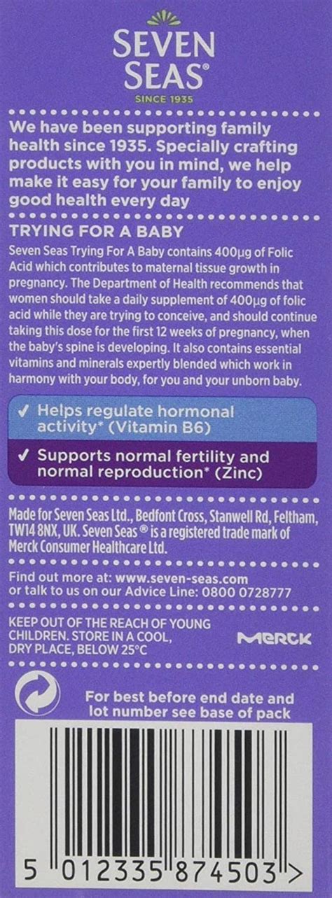 Seven Seas Trying For A Baby Conception Vitamins With Folic Acid 28