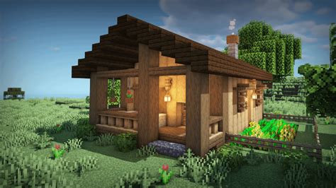 Heres My Take On A Starter Cabin Housebase With A Small Farm Minecraft