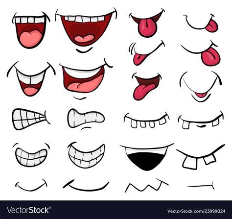 Cartoon Mouth Set Symbol Icon Design Beautiful Vector Image