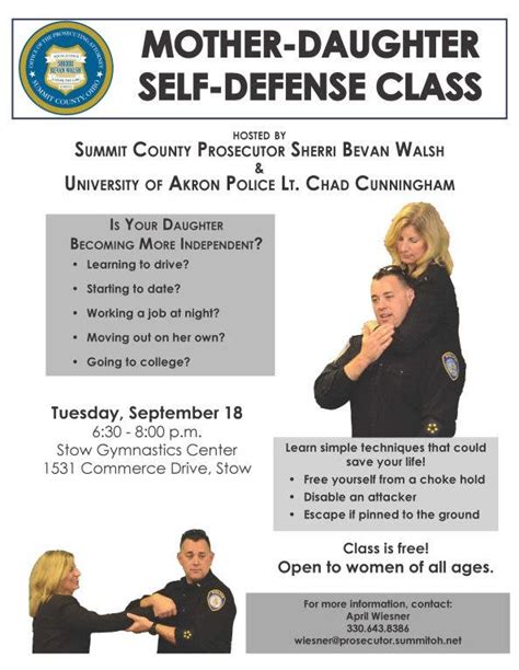 Mother Daughter Self Defense Class Stow Oh Patch