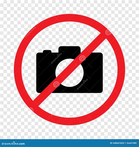 No Camera Photo Sign Icon Simple Design Stock Illustration