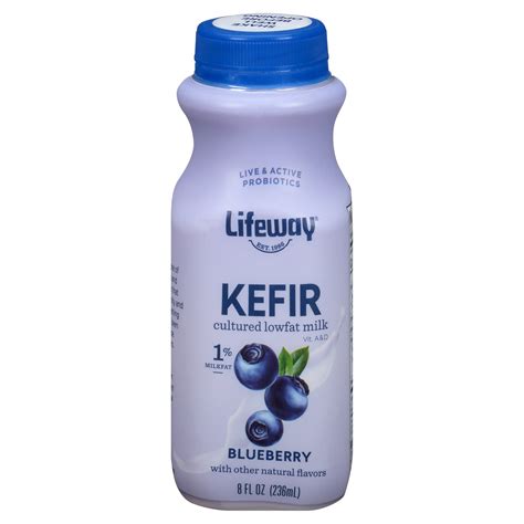 Lifeway Kefir Blueberry Cultured Lowfat Milk 8 Fl Oz
