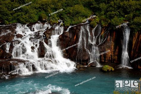 Hraunfossar Island Wasserfall Wasserfälle Kaskade Kaskaden Fluss Hvítá Húsafell