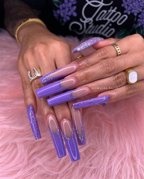 47 Gorgeous Purple Nails With Glitter Ideas You Should Try