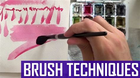 Brush Stroke Techniques Watercolor Painting Exercise For Beginners