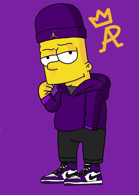 Purple Bart Bart Simpson Art Simpsons Art Swag Cartoon