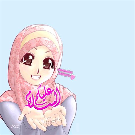 7 Gambar Kartun Muslimah Senyum Lucu Gambar Animasi  Swf Dp Bbm