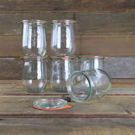 Weck Tulip Jars 359 Oz Set Of 6 Glass Jars 745 Tulip Jar Ball