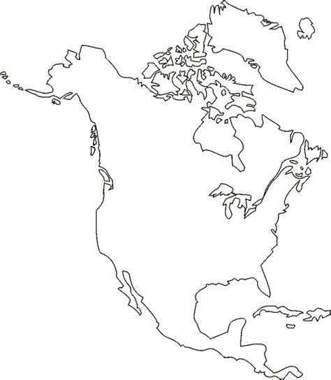 North America Blank Outline Map Dr Melanie Patton Renfrews Site