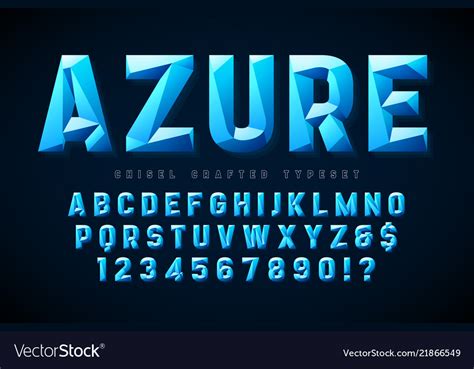Crystal Display Font With Facets Alphabet Vector Image