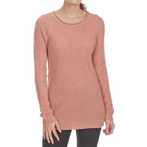 Ambiance Apparel Juniors Waffle Long Sleeve Sweater Bobs Stores