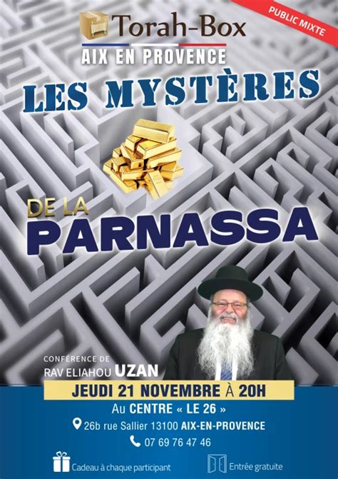 Conférence Du Rav Eliahou Uzan Les Mystéres De La Parnassa