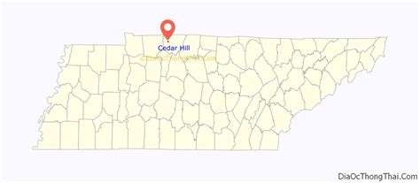 Map Of Cedar Hill City Tennessee