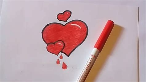 رسم سهل جدا / رسم قلب سهل / رسومات جميلة وسهلة / تعليم ...