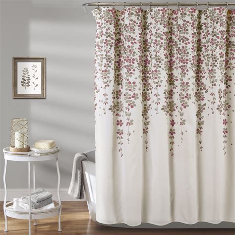 Lush Decor Weeping Flower Shower Curtain Purplegray 72 X 72