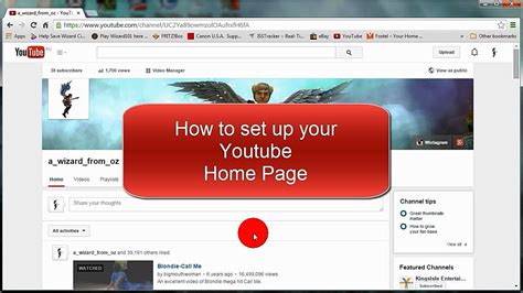 How To Setup Your Youtube Channel Home Page Youtube