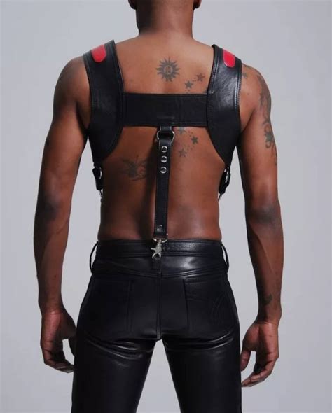 Men S Premium Leather Adult Chest H Harness Gay Bondage Etsy