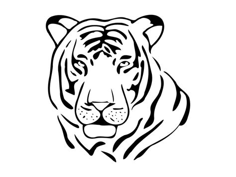 Tiger Head Svg Tiger Outline Svg Silhouette Cutting File Etsy