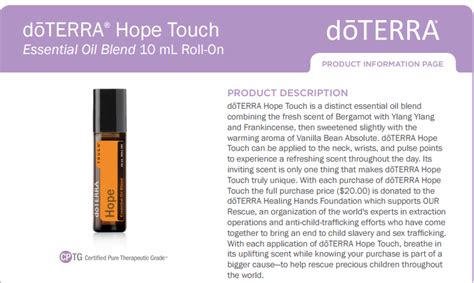 Dōterra® Hope Touch The Full Purchase Price Of Each Dōterra Hope Touch
