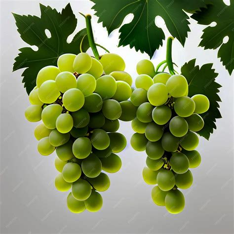 Premium Ai Image The Fresh Green Grapes Are Still In The Stems And Leaves