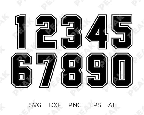 Jersey Numbers Svg College Sport Numbers Football Numbers Etsy