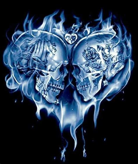 Skulls Heart Shape Flames Skulls Drawing Skull Tattoo Design Skull