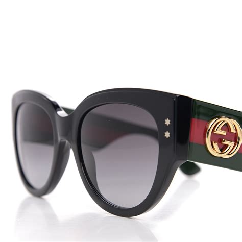 Gucci Acetate Oversized Rectangle Frame Web Sunglasses Gg3864s Black 569095