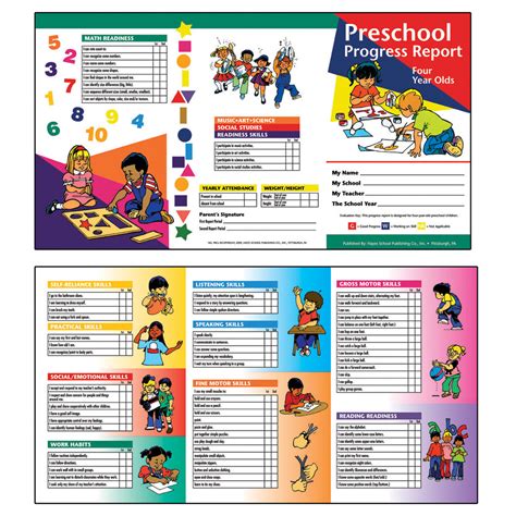 Hayes School Publishing Preschool Progress Report 4 Year Olds H
