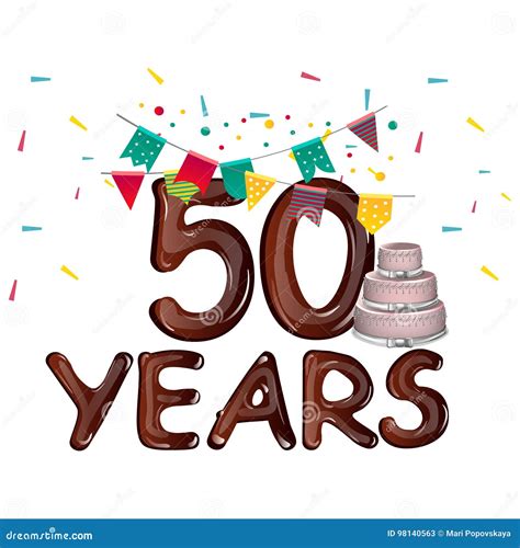 Feliz Cumpleaños Cincuenta 50 Años Ilustración Del Vector Ilustración