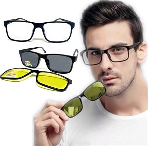 Armação Para Óculos De Grau Sol Com 2 Lentes Clip On R 59 00 Em Mercado Livre