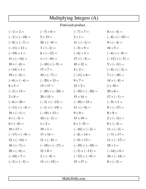 The following printable math worksheets for 6th, 7th, 8th, and 9th grade include a complete answer key. 12 Best Images of 7th Grade Math Worksheets Integers - 7th ...