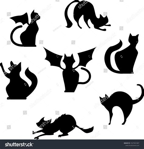 Black Cats Halloween Vector Image Stock Vector Royalty Free