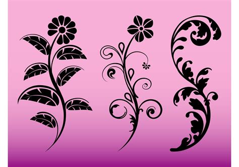 Flower Silhouette Patterns Svg