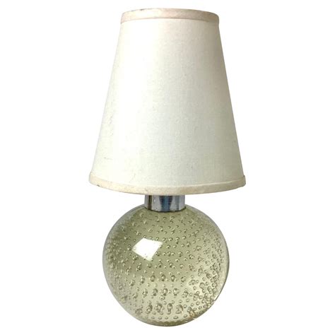 Murano Italian Gold And Clear Controlled Bubbles Ribbed Glass Table Lamp For Sale At 1stdibs